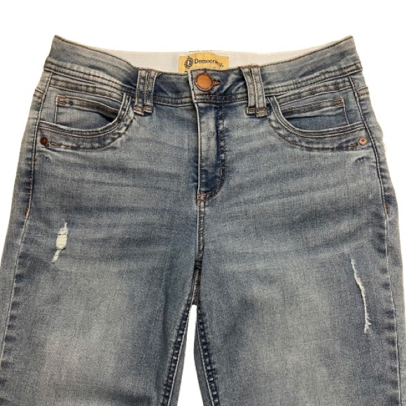 Democracy "Ab" Technology Light Wash Distressed Skinny Jeans - Picture 2 of 11